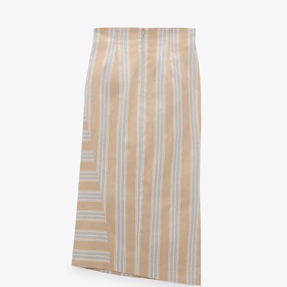 ZARA DRAPED STRIPED SKIRT NEW - Picture 10 of 10